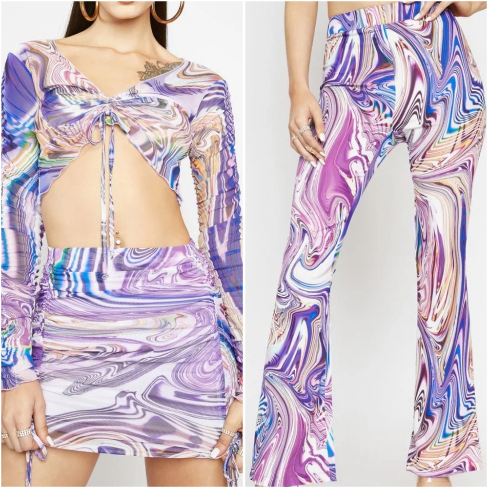 NWT (4 set) Poster Girl purple marble outfits